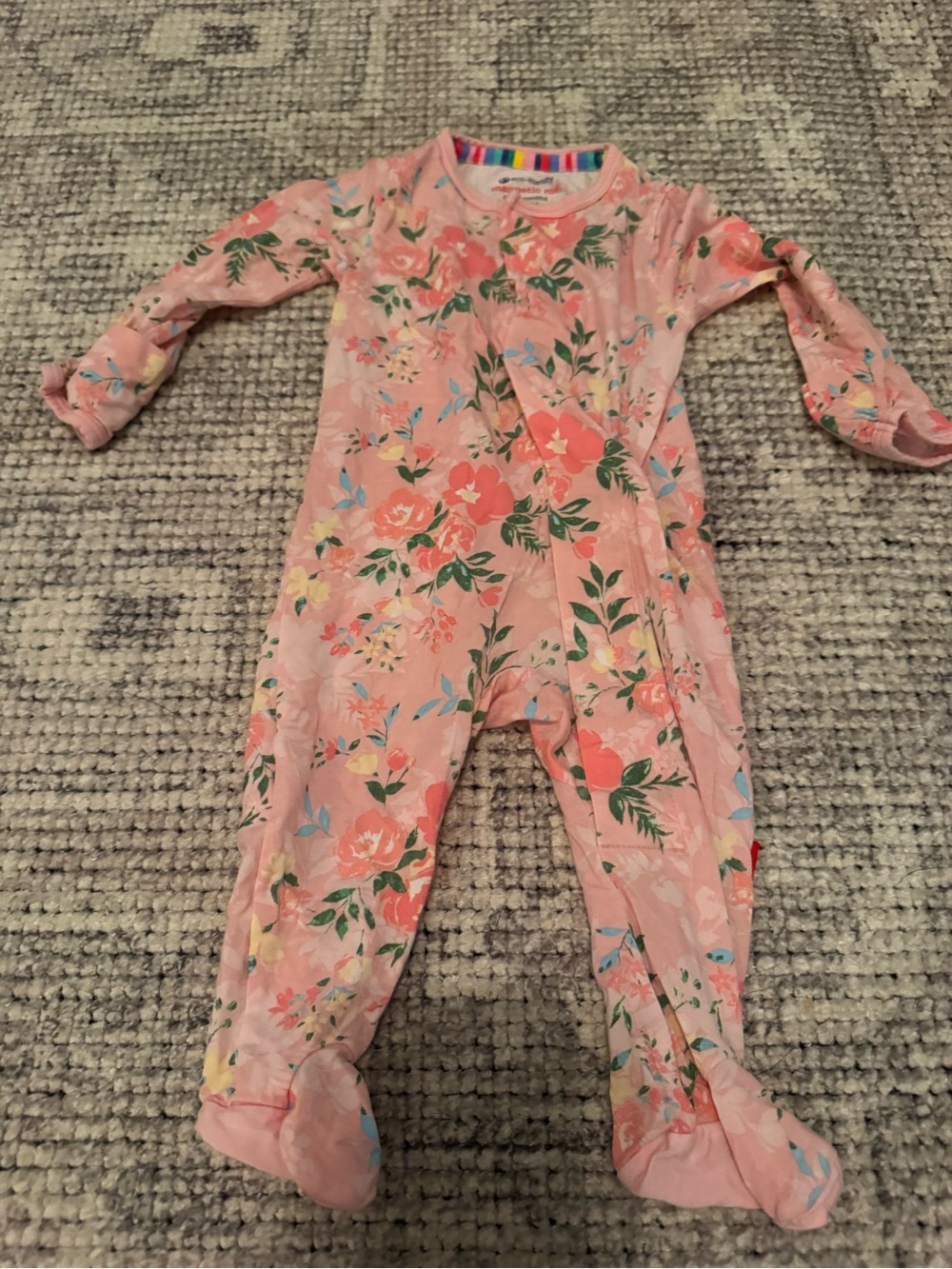 Magnetic Me Pink Floral Footed One-Piece
